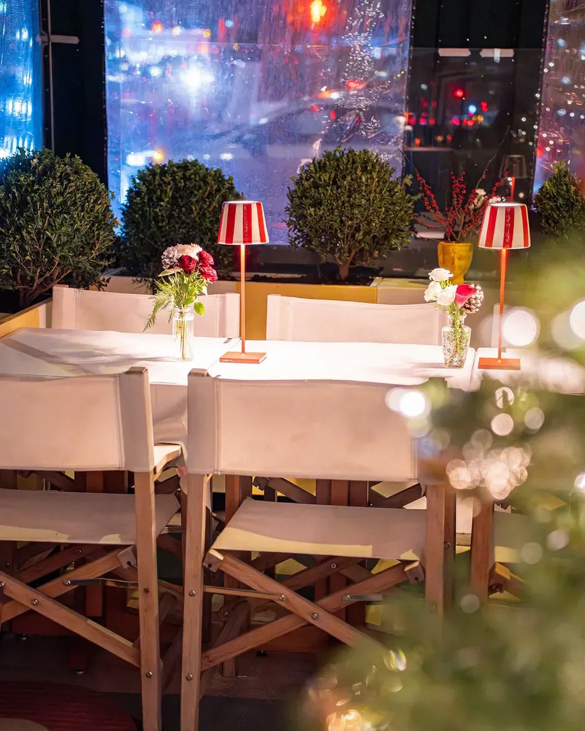 Cozy outdoor dining at Cucina Alba in New York City with stylish decor and ambiance