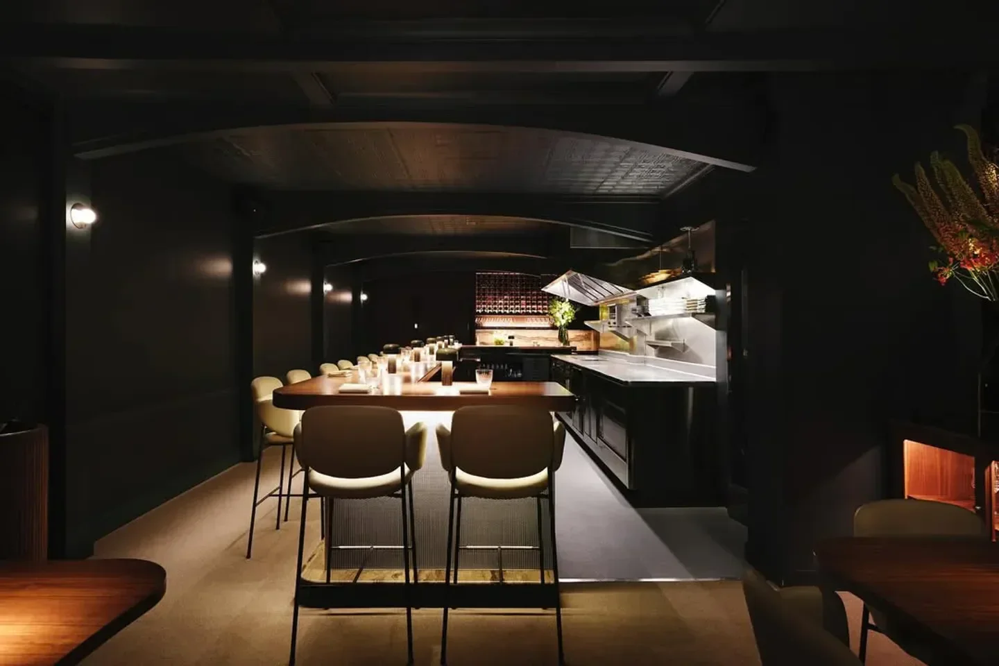 Elegant dining space at Frevo in New York City with a warm, inviting atmosphere.